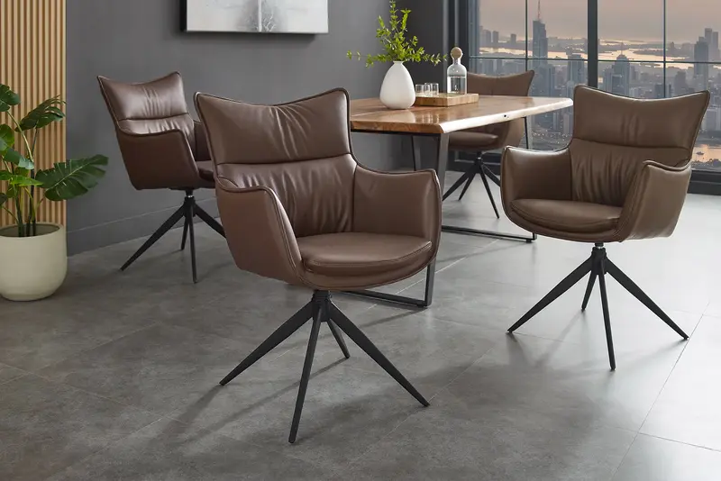 KRZESŁO OBROTOWE VOGUE BRĄZOWE SZTUCZNA SKÓRA / 47709 / INVICTA INTERIOR