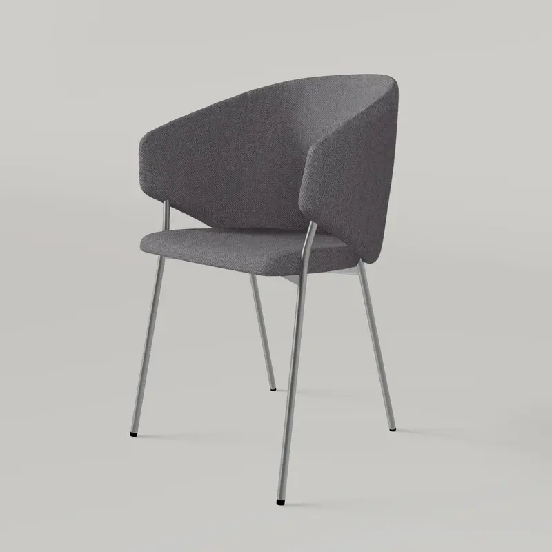 Krzesło Throne Alvaro Chrome - Ciemnoszare