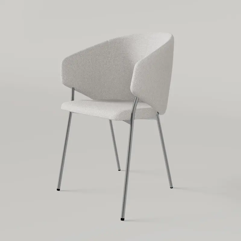 Krzesło Throne Alvaro Chrome - Ecru