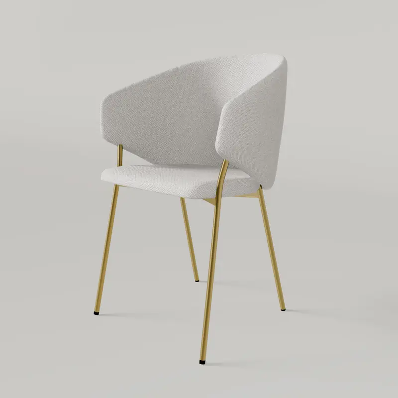 Krzesło Throne Alvaro Gold - Ecru