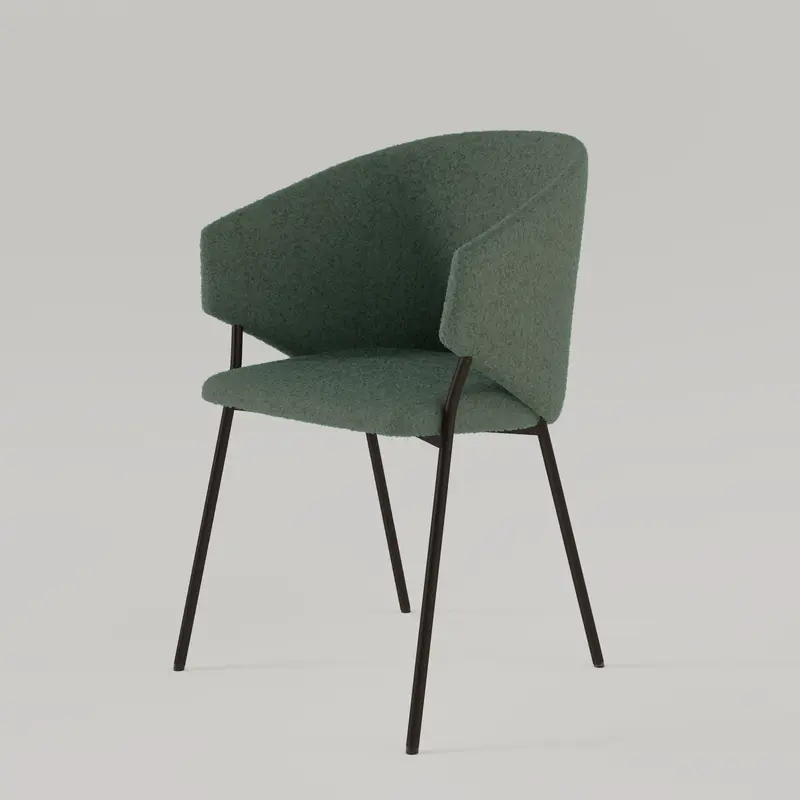 Krzesło Throne Boucle - Ciemnozielone