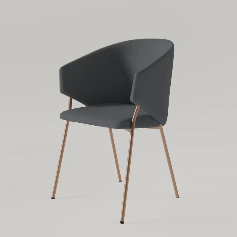 Krzesło Throne Boucle Copper - Ciemnoszare