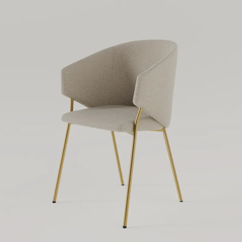 Krzesło Throne Boucle Gold - Beżowe
