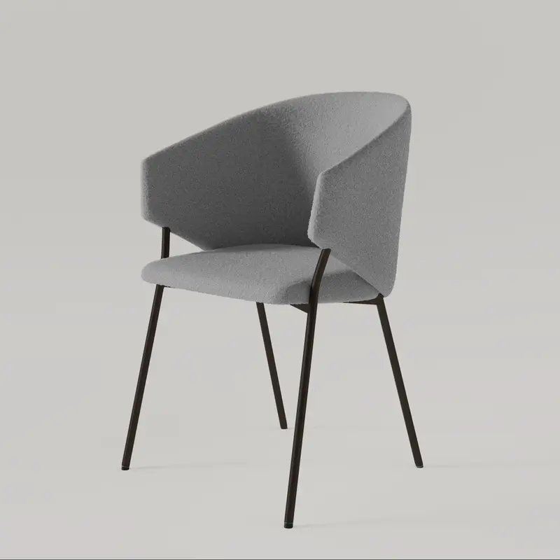 Krzesło Throne Boucle - Jasnoszare