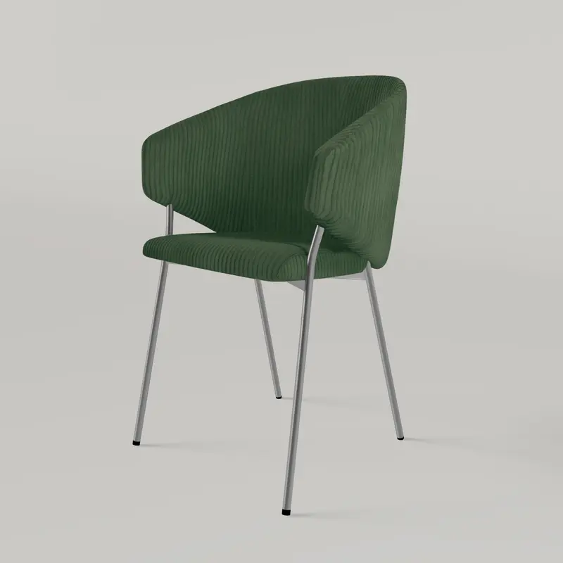 Krzesło Throne Cord Chrome - Ciemnozielone