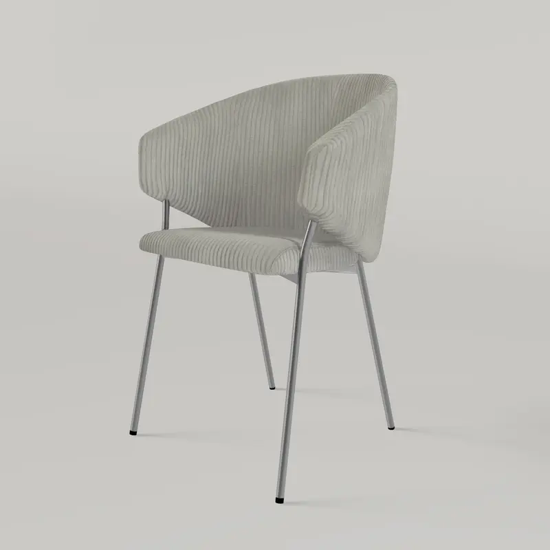 Krzesło Throne Cord Chrome - Jasnoszare
