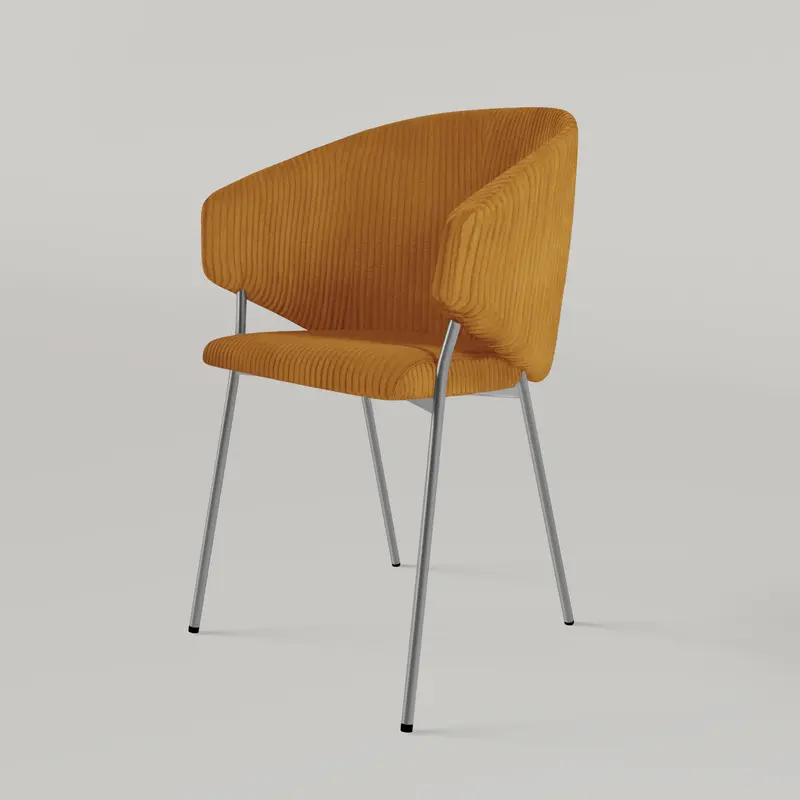 Krzesło Throne Cord Chrome - Musztardowe