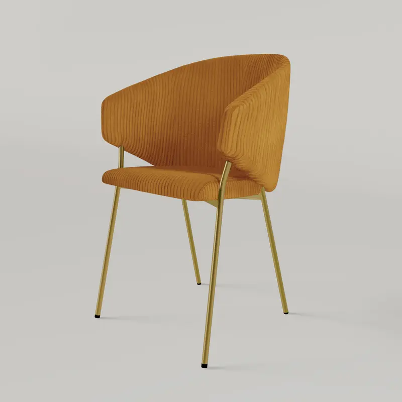 Krzesło Throne Cord Gold - Musztardowe