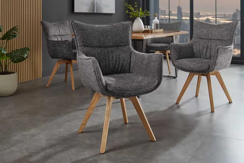 KRZESŁO VOGUE OBROTOWE 360° TKANINA ANTRACYT / 47707 / INVICTA INTERIOR