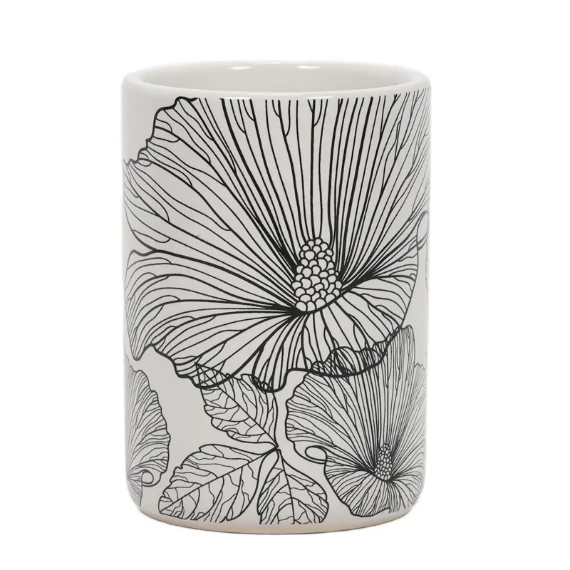 Kubek na szczoteczki do zębów BLACKFLORA, ceramiczny