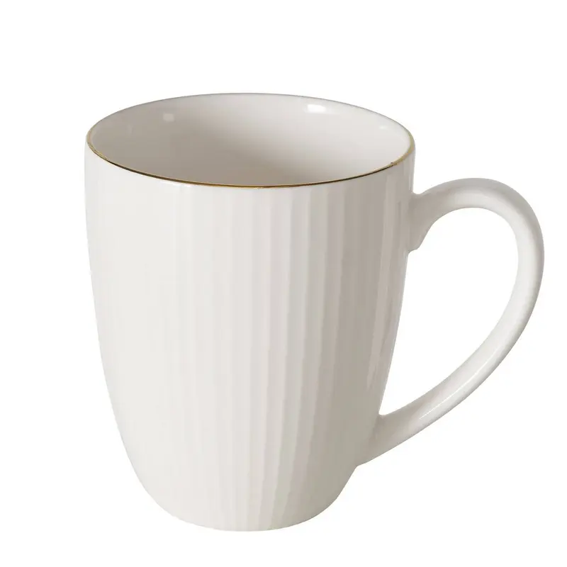 Kubek porcelanowy KELLY, biały, 400 ml