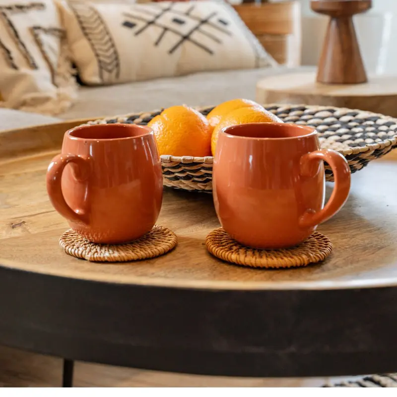 Kubki ceramiczne ALICANTE, 2 sztuki, 300 ml + podstawki