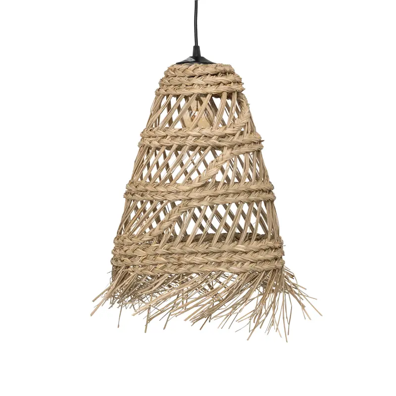 Lampa boho wisząca z plecionki ze słomy LAHYS, Ø 28 cm