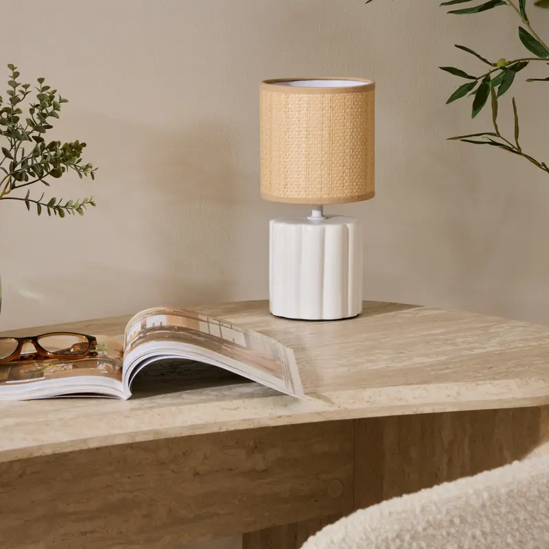 Lampa ceramiczna TYLIA, Ø 13 x 26,5 cm, biała