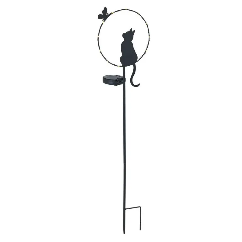 Lampa ogrodowa LED, kot, zasilana energią słoneczną, 85 cm
