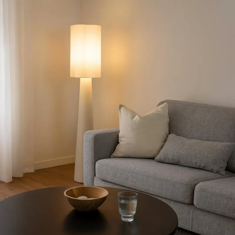 Lampa podłogowa BLANCA, Ø 28 x 124 cm, beżowa