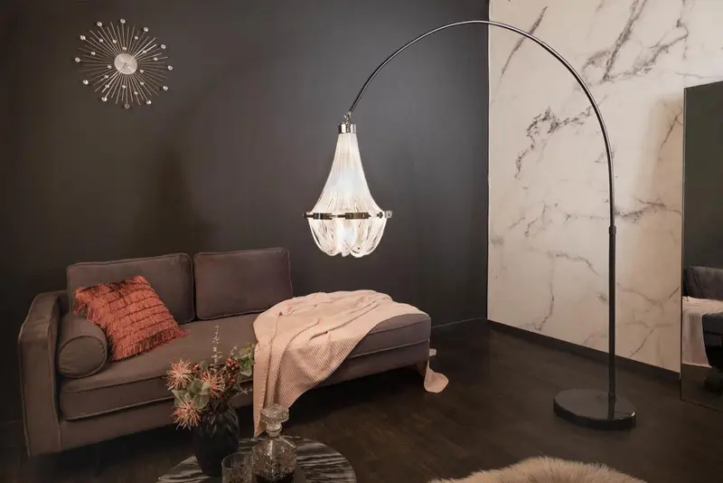 LAMPA PODŁOGOWA ROYAL SREBRNA / 40687 / INVICTA INTERIOR