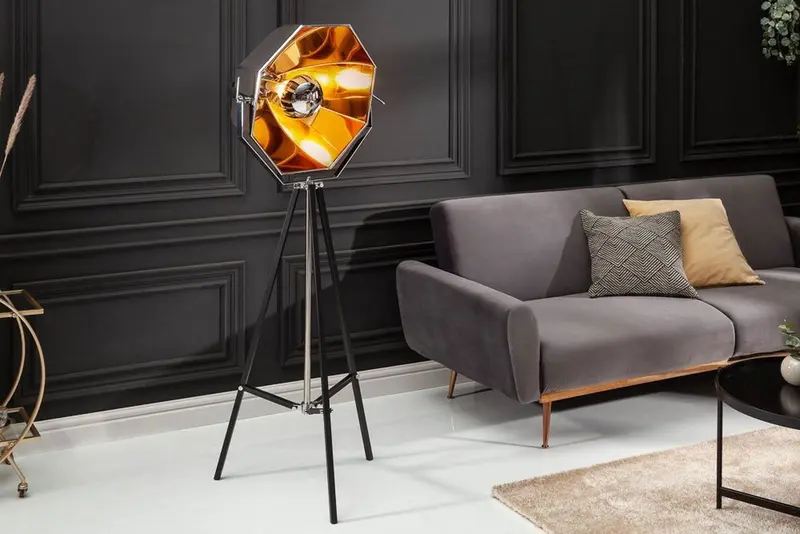 LAMPA PODŁOGOWA STUDIO CZARNO ZŁOTA / 40779 / INVICTA INTERIOR