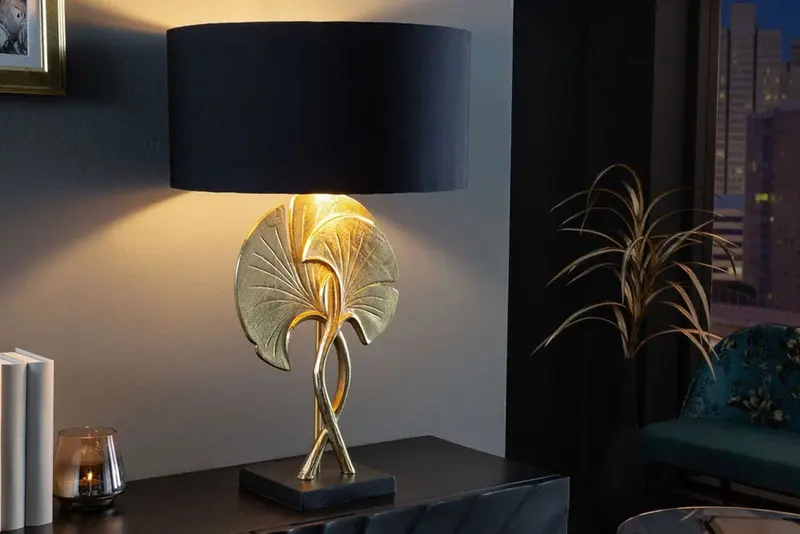 LAMPA STOŁOWA GINGKO ZŁOTY / CZARNY  / 41530    / INVICTA INTERIOR