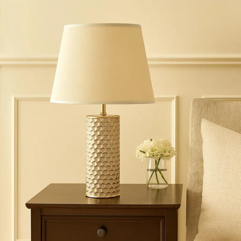 Lampa stołowa GLAM, ceramiczna, złota, Ø 30x47,5 cm
