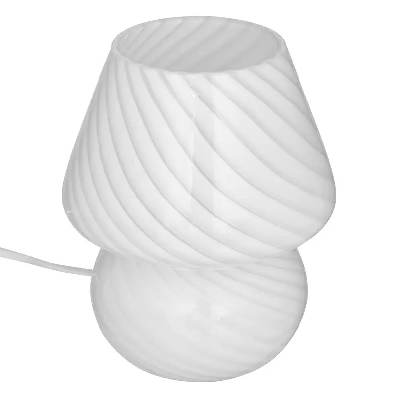 Lampa stołowa grzybek CARA, szklana, Ø 15 cm