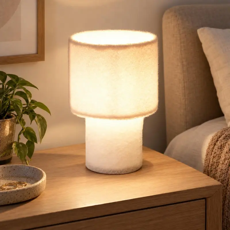Lampa stołowa z abażurem, 18,5 x 18,5 x 28,5 cm