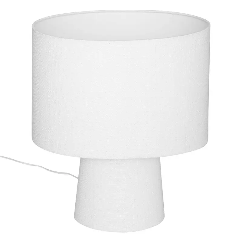 Lampa stołowa z abażurem EIRA, biała, wys. 45 cm