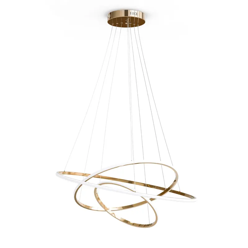 Lampa wisząca LED z trzema pętlami światła w stylu glamour | Movimento