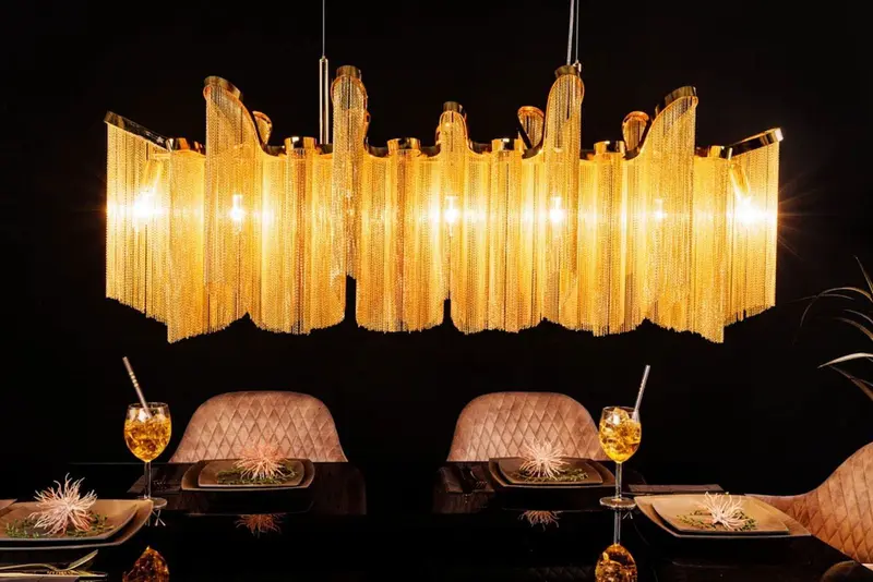 LAMPA WISZĄCA ROYAL 118 CM ZŁOTA / 42003  / INVICTA INTERIOR