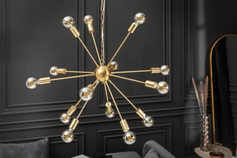 LAMPA WISZĄCA SPUTNIK 85 CM ZŁOTA / 41108 / INVICTA INTERIOR