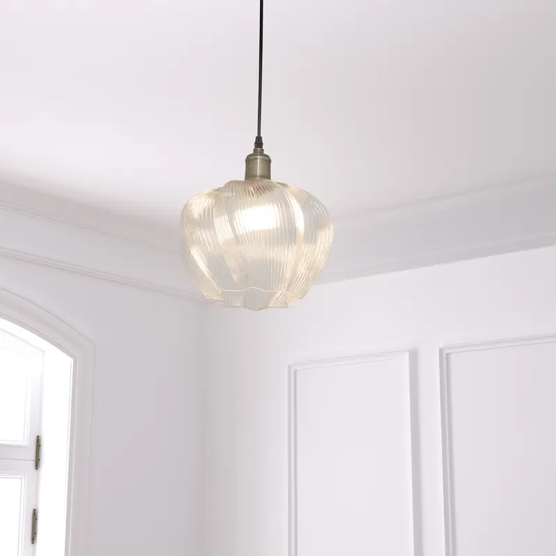 Lampa wisząca szklany klosz PHYLAS kwiat, Ø 27,5 cm