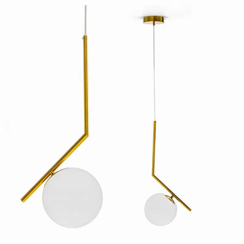 Lampa wisząca z kulistym kloszem na ramieniu w stylu nowoczesnym | Orbitella