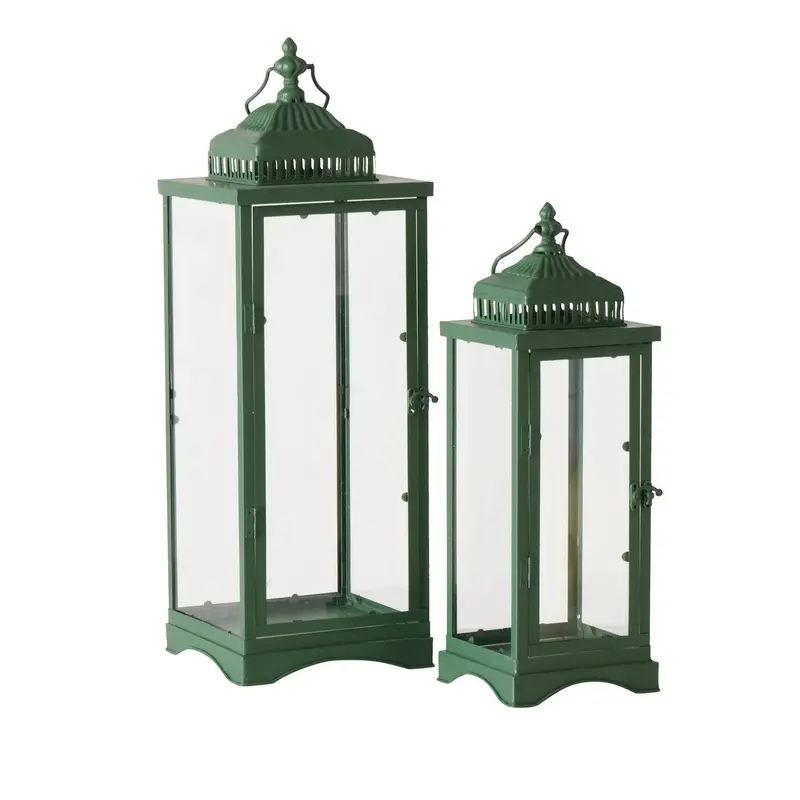 Lampiony zielone KENT, 2 sztuki