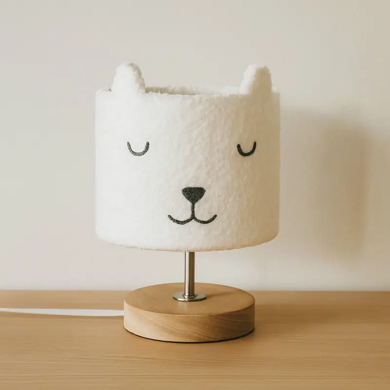 Lampka nocna dla dzieci TOXEY, miś z uszkami, Ø 15 cm