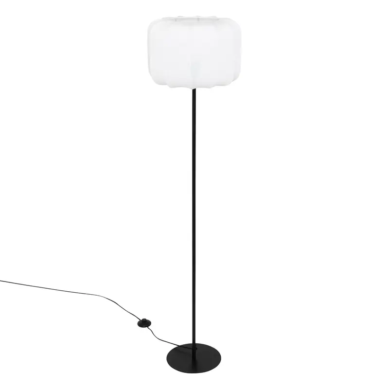 Lampka stojąca do salonu TOBIE z bawełnianym abażurem, Ø 37 x 150 cm