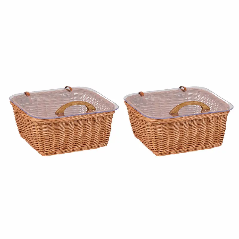 Laro wicker bread display basket with lid, set of 2 by TheWickerStories