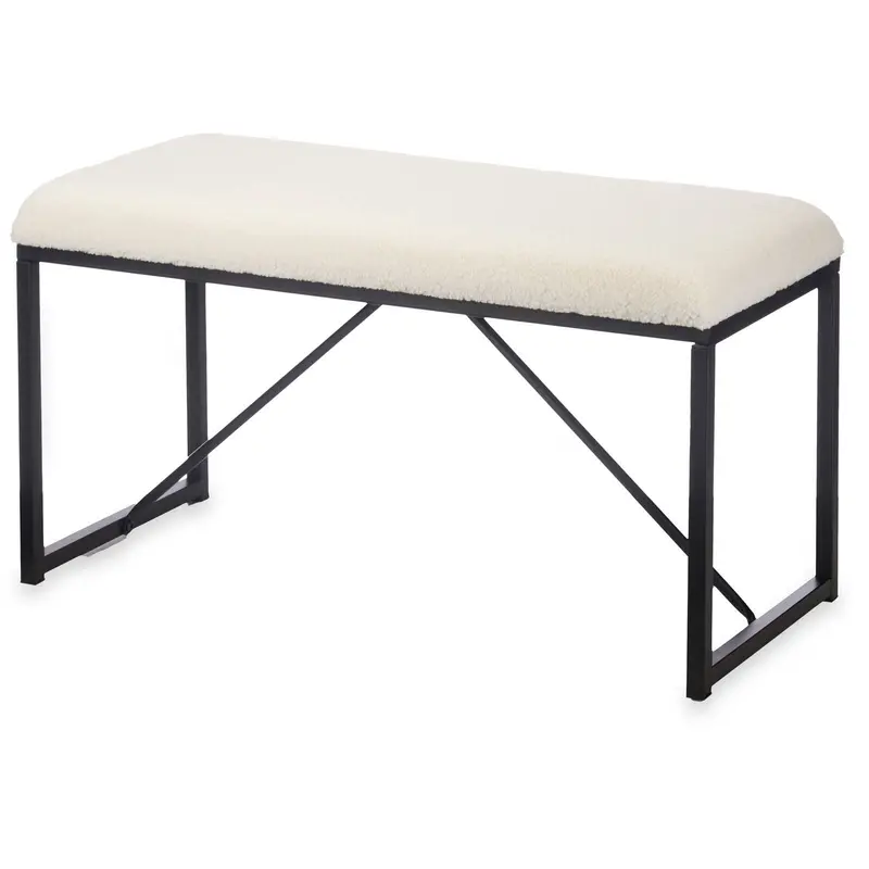 Ławeczka do przedpokoju tapicerowana baranek, 38 x 81 x 42 cm