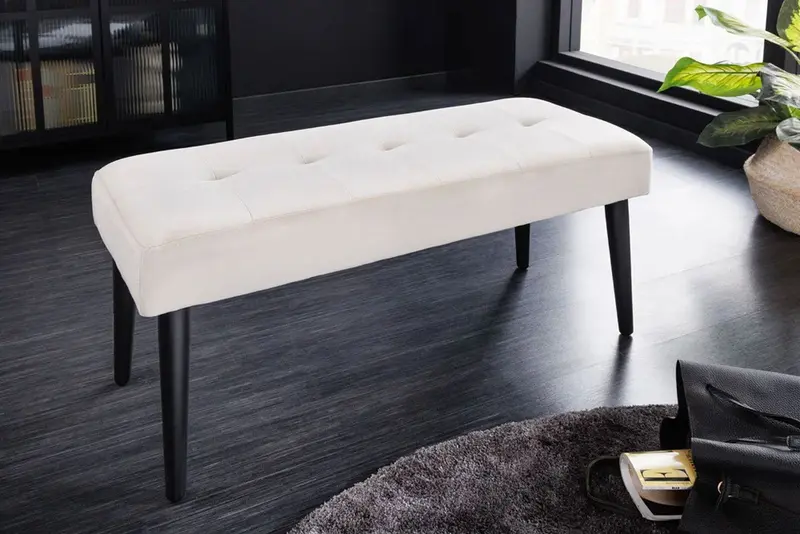 ŁAWKA BOUTIQUE BEŻOWY AKSAMIT 95 CM / 42190 / INVICTA INTERIOR