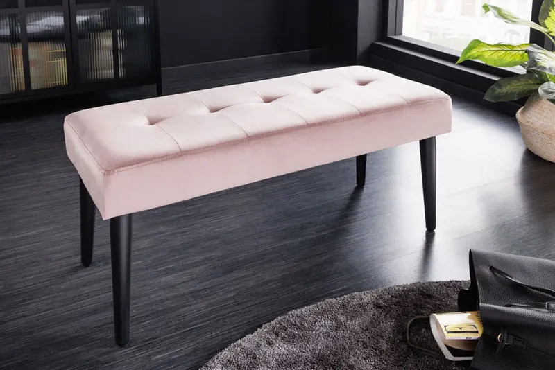 ŁAWKA BOUTIQUE RÓŻOWY AKSAMIT 95 CM / 42194 / INVICTA INTERIOR
