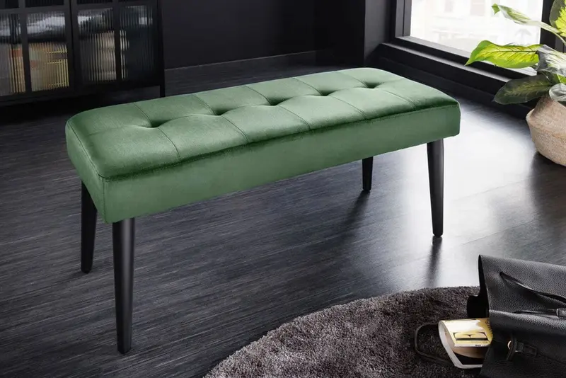 ŁAWKA BOUTIQUE ZIELONY AKSAMIT 95 CM / 42192 / INVICTA INTERIOR