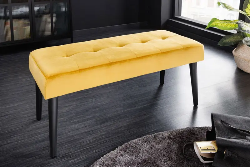 ŁAWKA BOUTIQUE ŻÓŁTY AKSAMIT 95 CM / 42195 / INVICTA INTERIOR