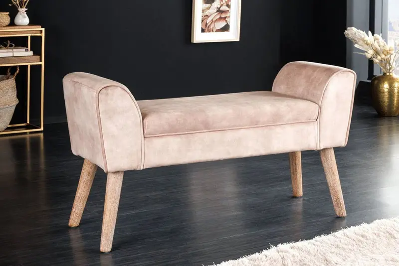 ŁAWKA SCARLETT 90 CM BEŻOWA KAWA / 43279 / INVICTA INTERIOR