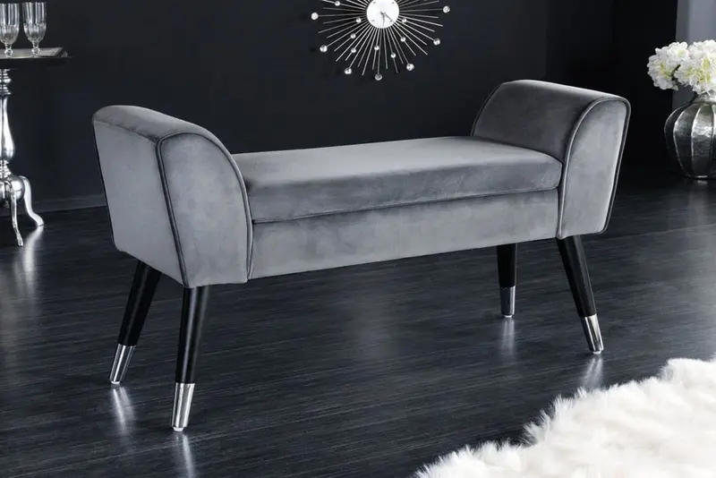 ŁAWKA SCARLETT 90 CM SZARA / 43278 / INVICTA INTERIOR