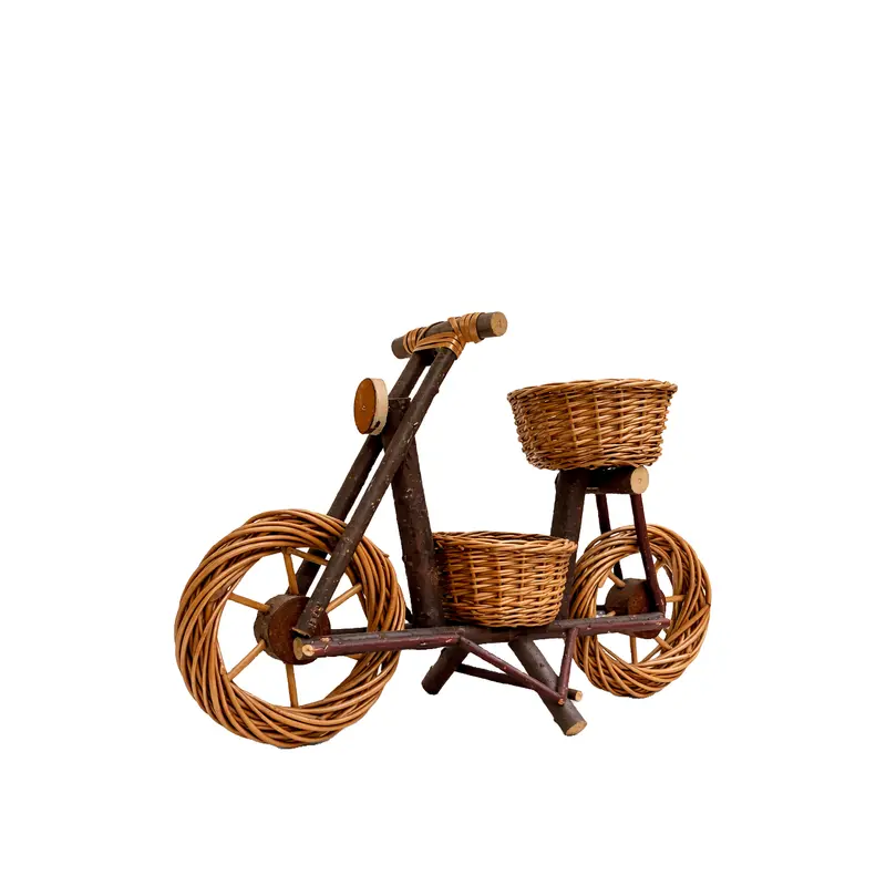 Lignum decorative figurine with garden plant pots TheWickerStories