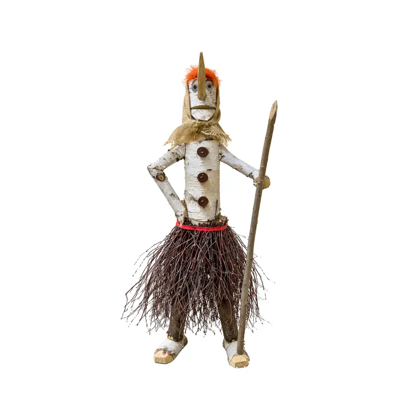 Lignum wooden decorative garden figurine in birch TheWickerStories