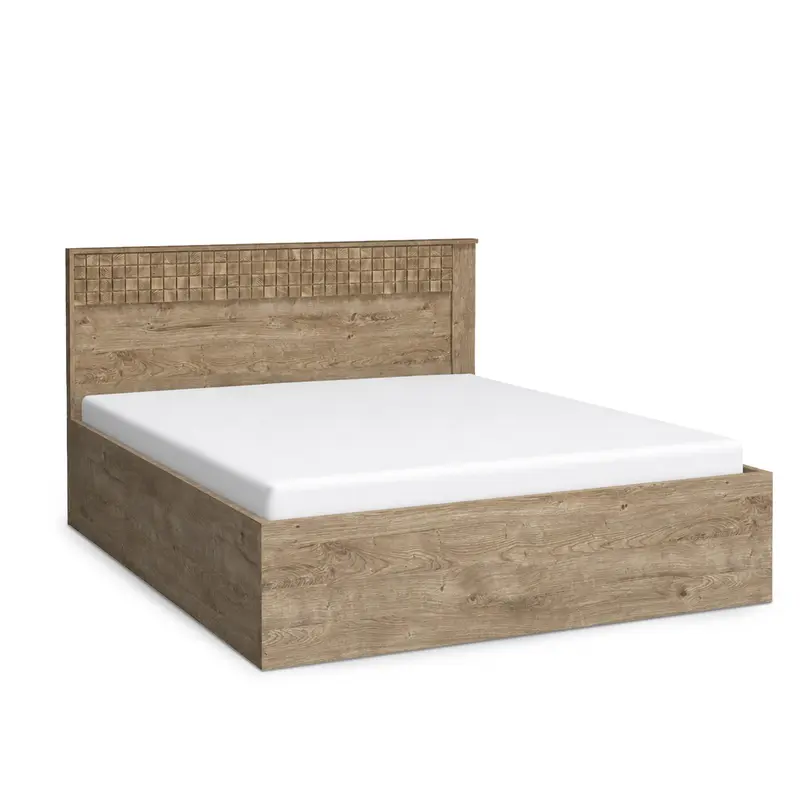 Łóżko 160x200 z płyty meblowej z pojemnikiem w stylu boho | Korin