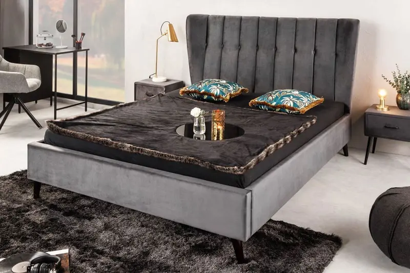 ŁÓZKO CIEMNOSZARE 160 CM / 200 CM / 40995 / INVICTA INTERIOR