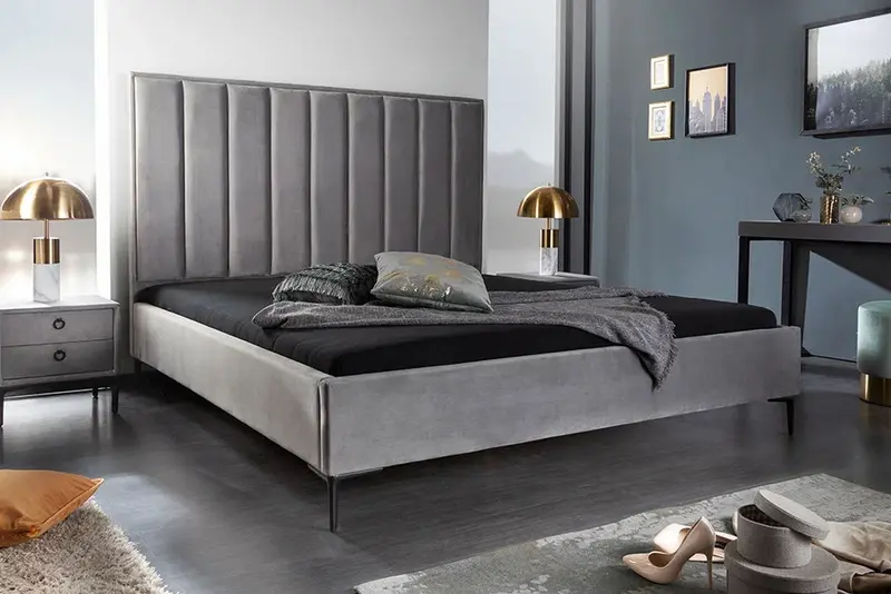 ŁÓZKO COSMOPOLITE 160 CM SREBRNOSZARE / 40558 / INVICTA INTERIOR