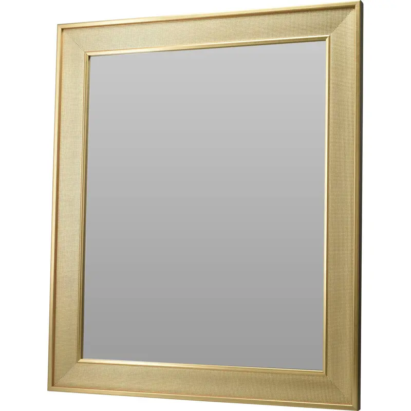 Lustro ścienne w metalowej ramie, metaliczny efekt, 49,5 x 59,5 cm
