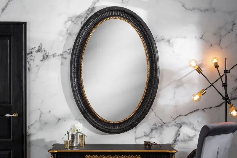 LUSTRO VENICE 135 CM CZARNE ZŁOTO / 40553